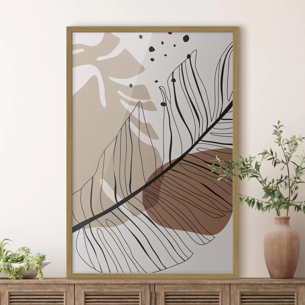 Poster Forme astratte e linee delicate si uniscono f37029