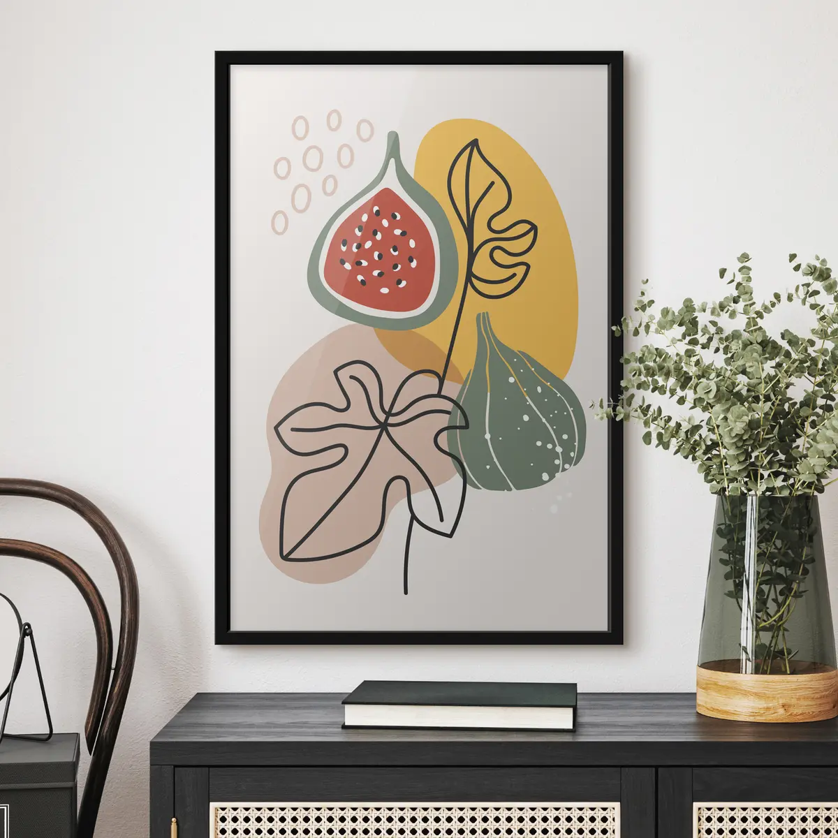 Poster Forme organiche colorate ed elementi naturali f37058