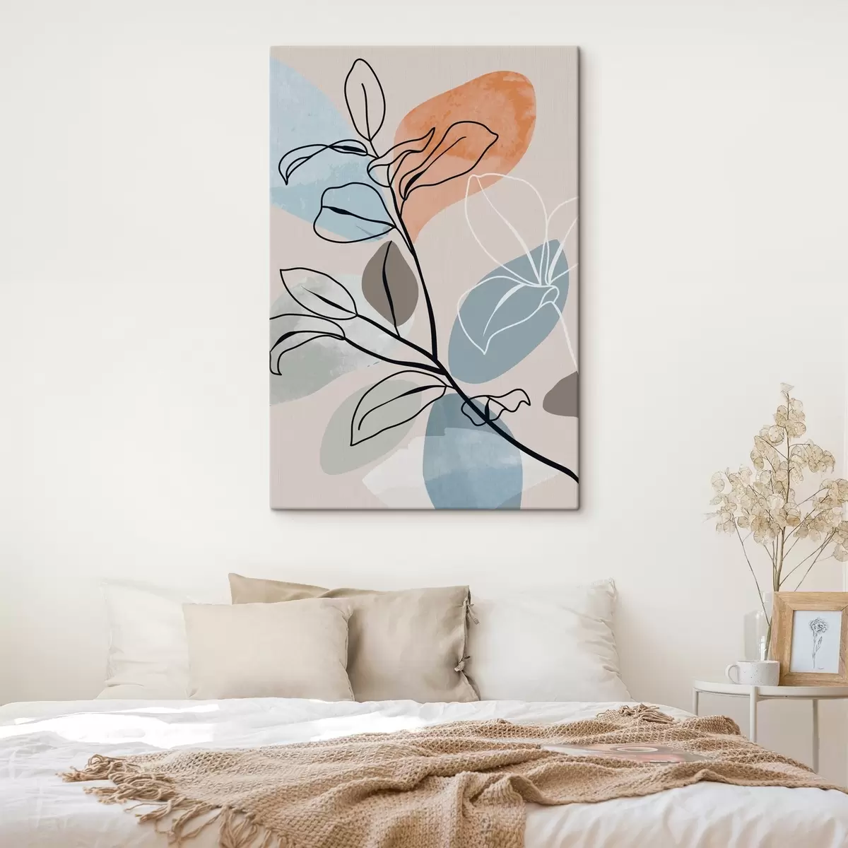 carta da parati Disegno astratto di piante su sfondo tenue nr. s36817