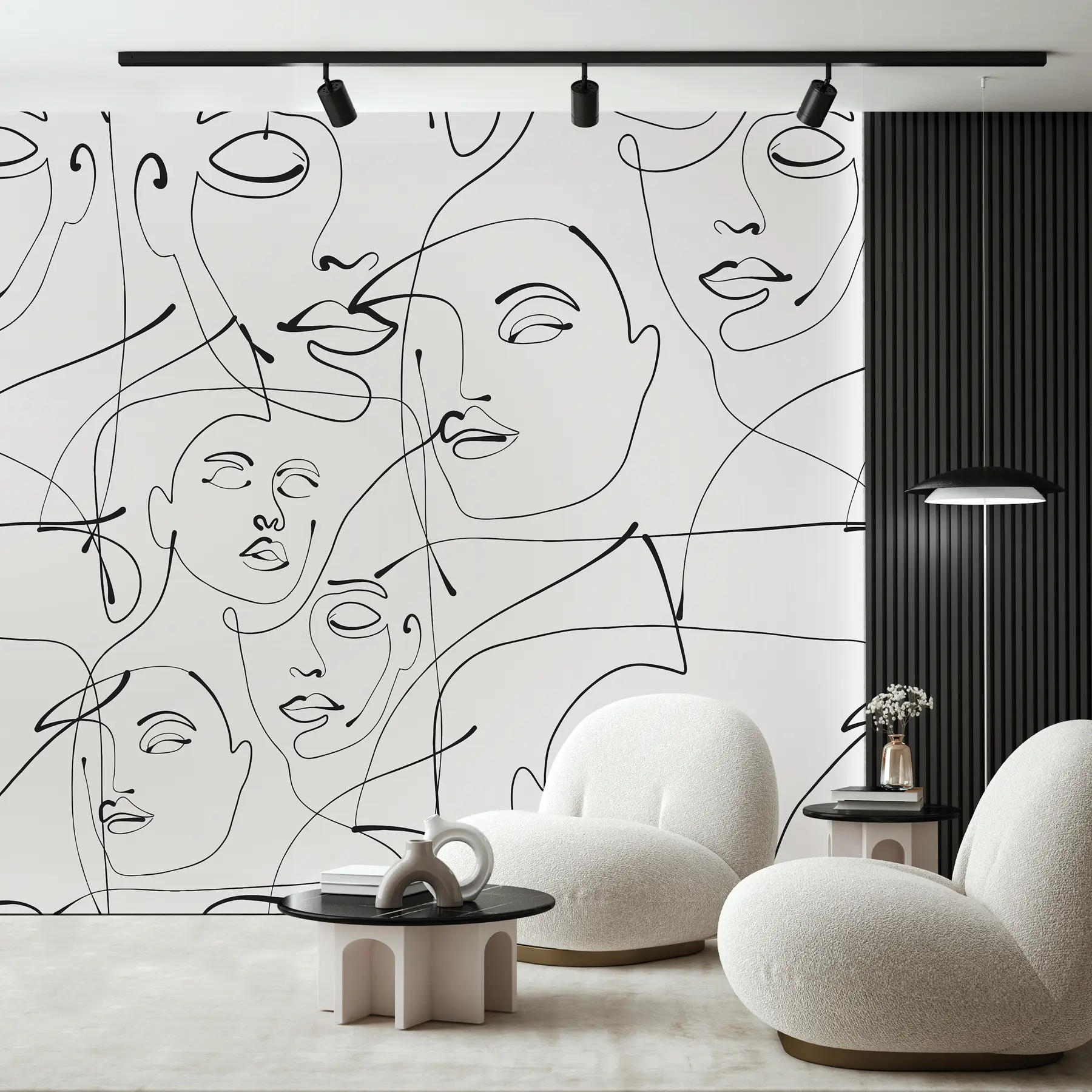 carta da parati Astrazione minimalista di un ritratto di donna nr. u99013