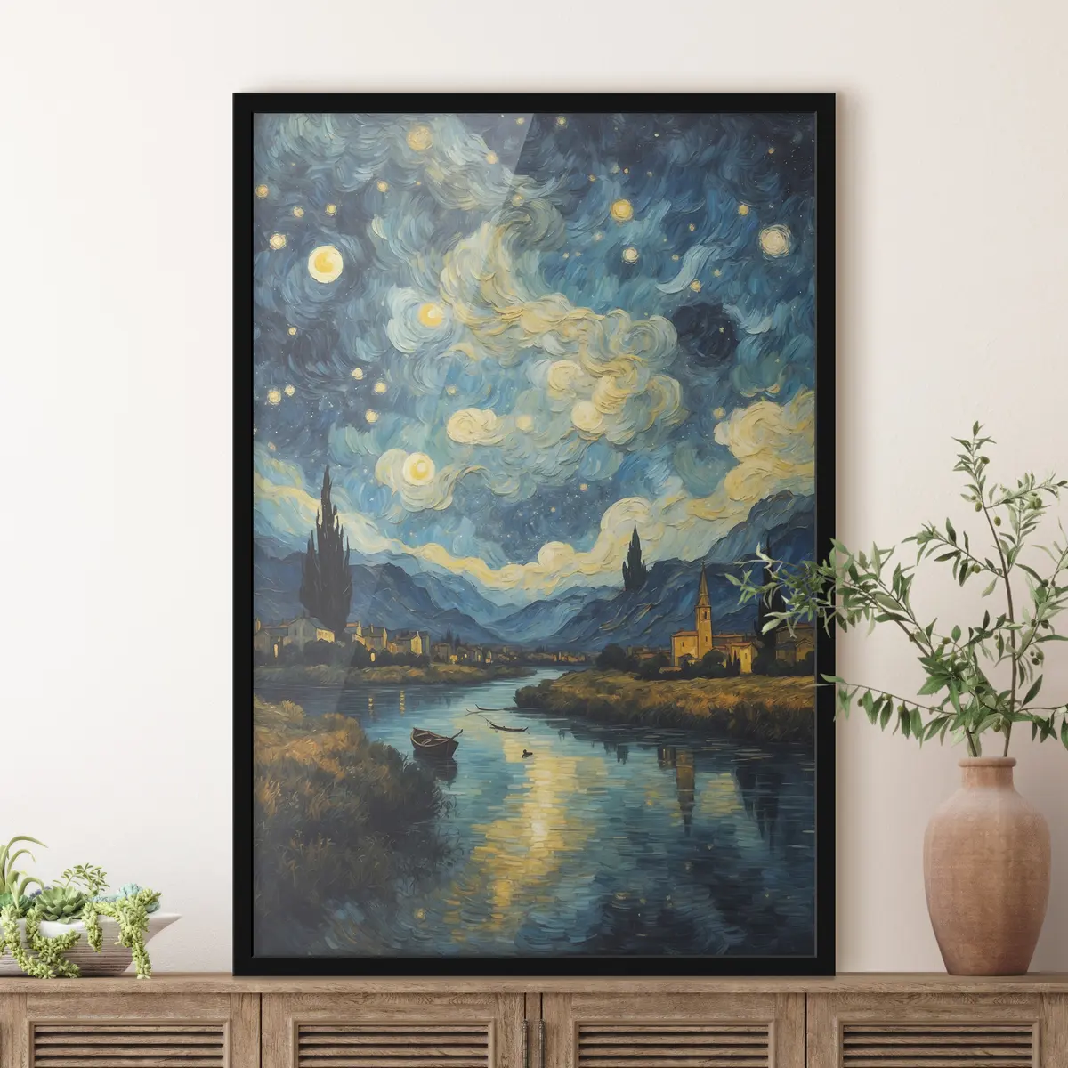 Poster Notte stellata su acque tranquille f37123
