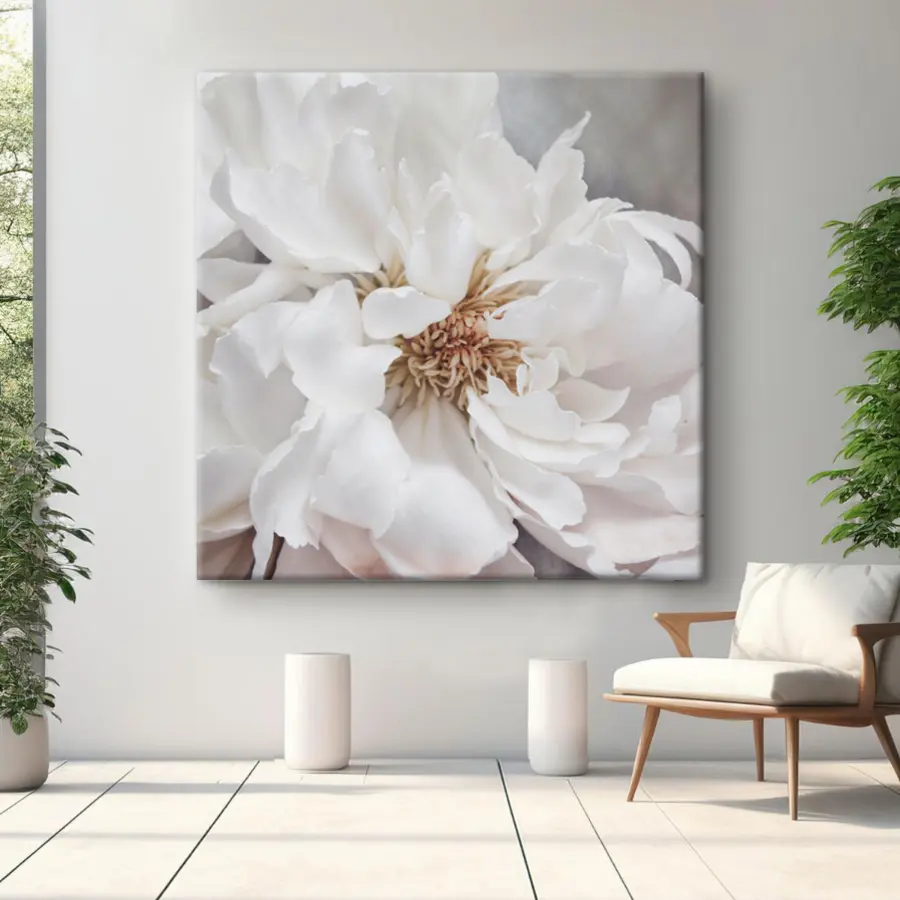 carta da parati Elegante fioritura bianca in luce soffusa nr. s37161