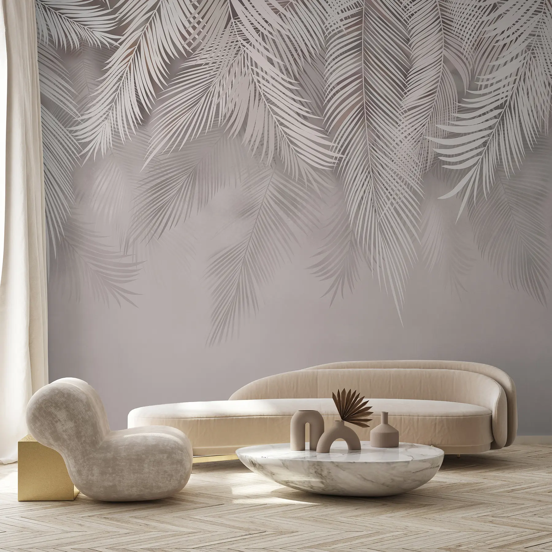 Carta da parati Tropici della Foresta Delicate foglie cadenti n. u48556v5d1