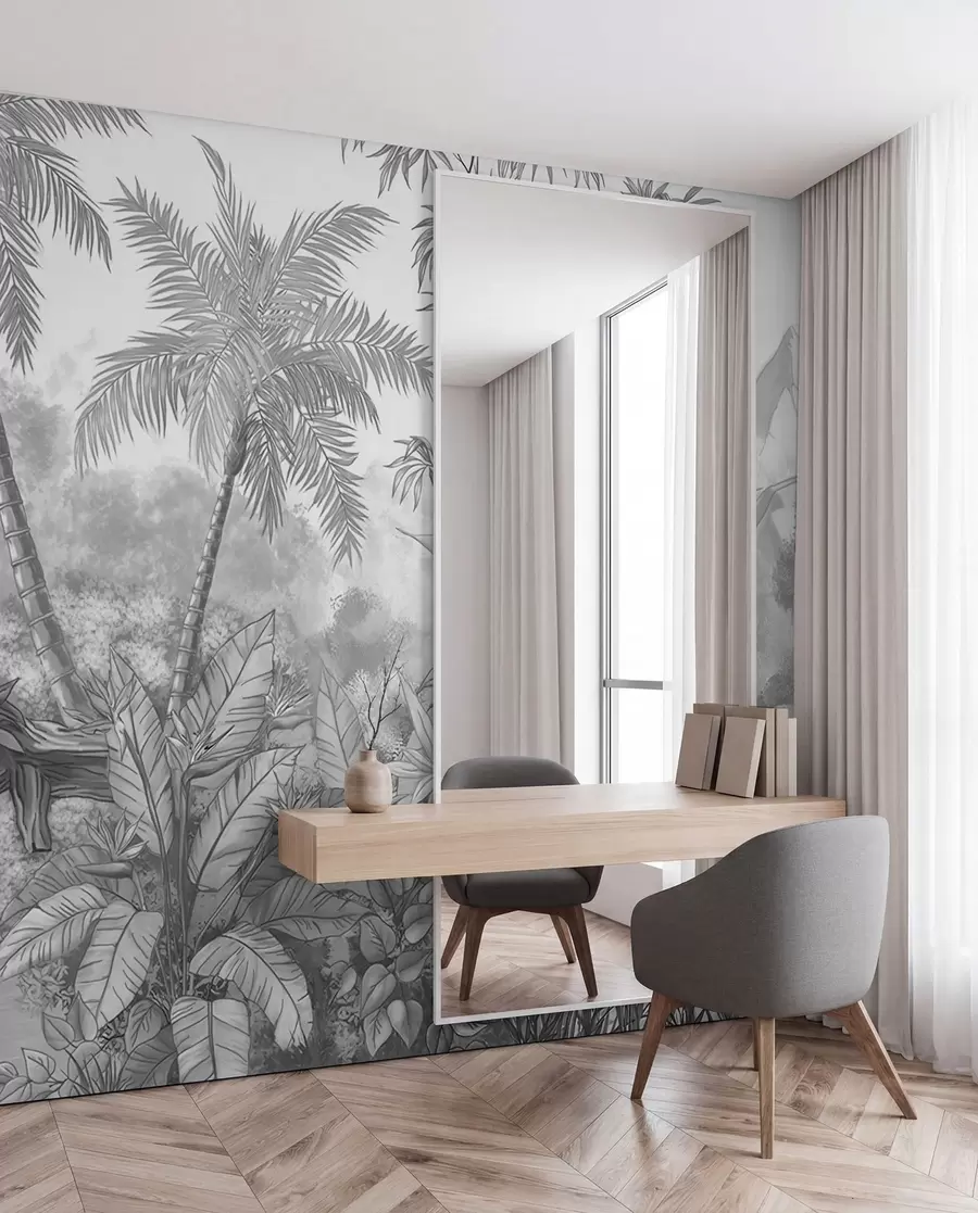 carta da parati Tropici in bianco e nero nr. u59039d3