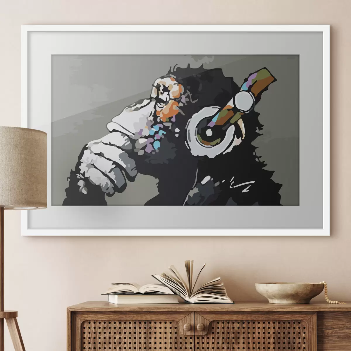 Poster Pensare profondamente con le cuffie f37269