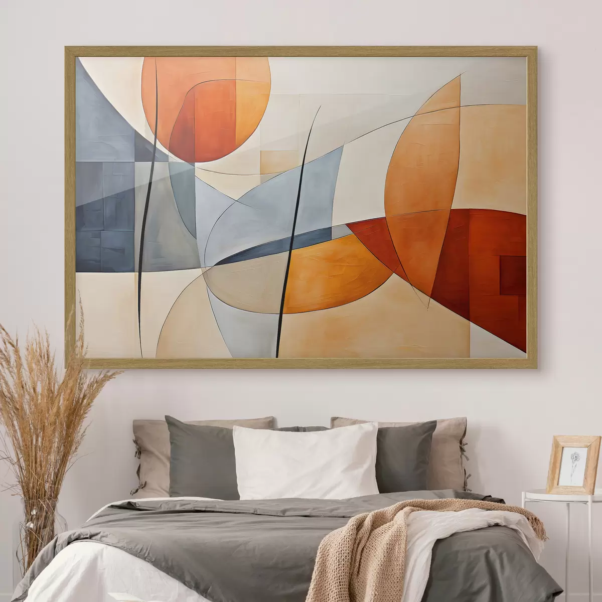 Poster Curve in arancio e blu f37285