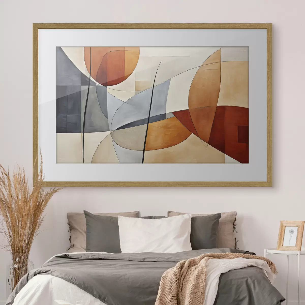 Poster Curve in arancio e blu f37285