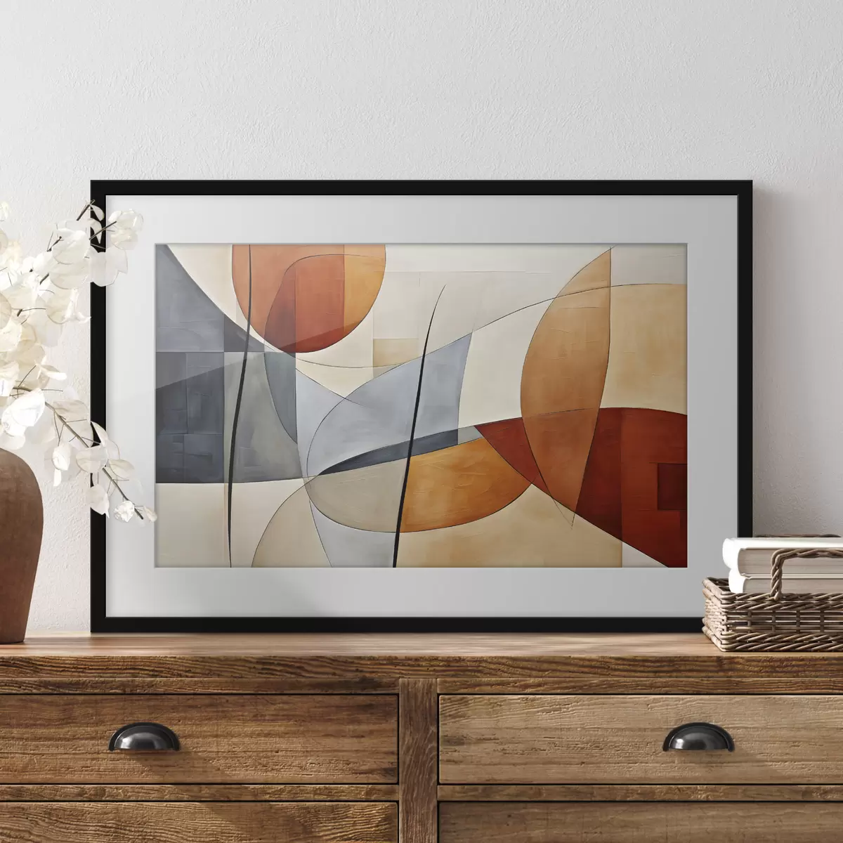 Poster Curve in arancio e blu f37285