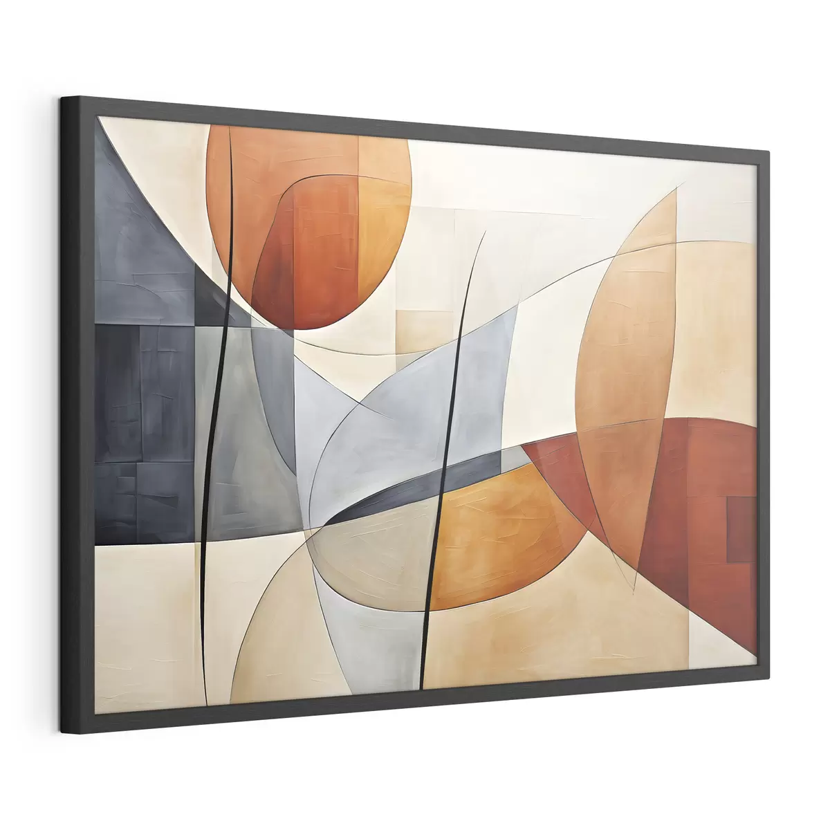 Poster Curve in arancio e blu f37285