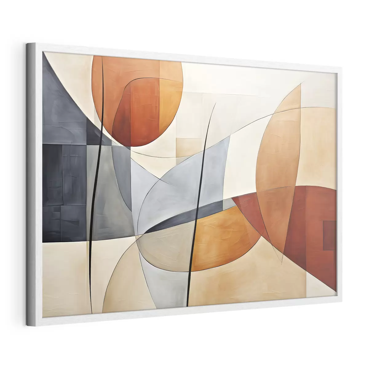 Poster Curve in arancio e blu f37285