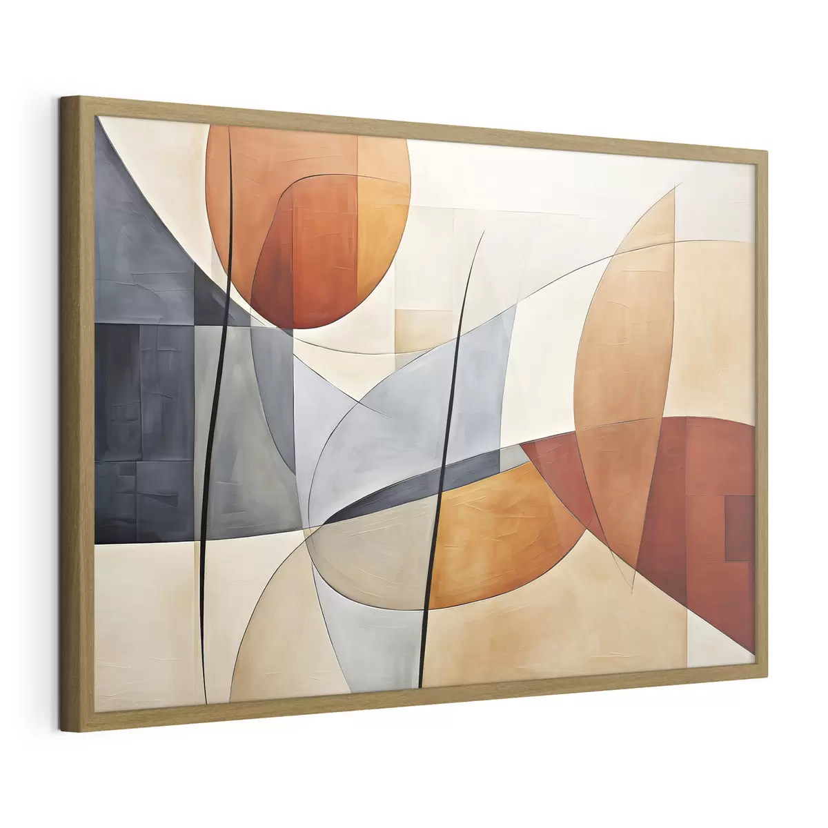 Poster Curve in arancio e blu f37285