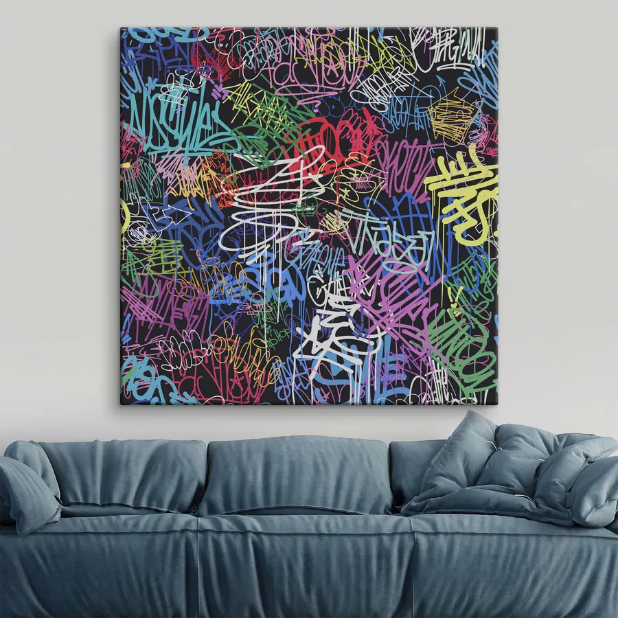 carta da parati Caos vibrante di colori e parole nr. s37150