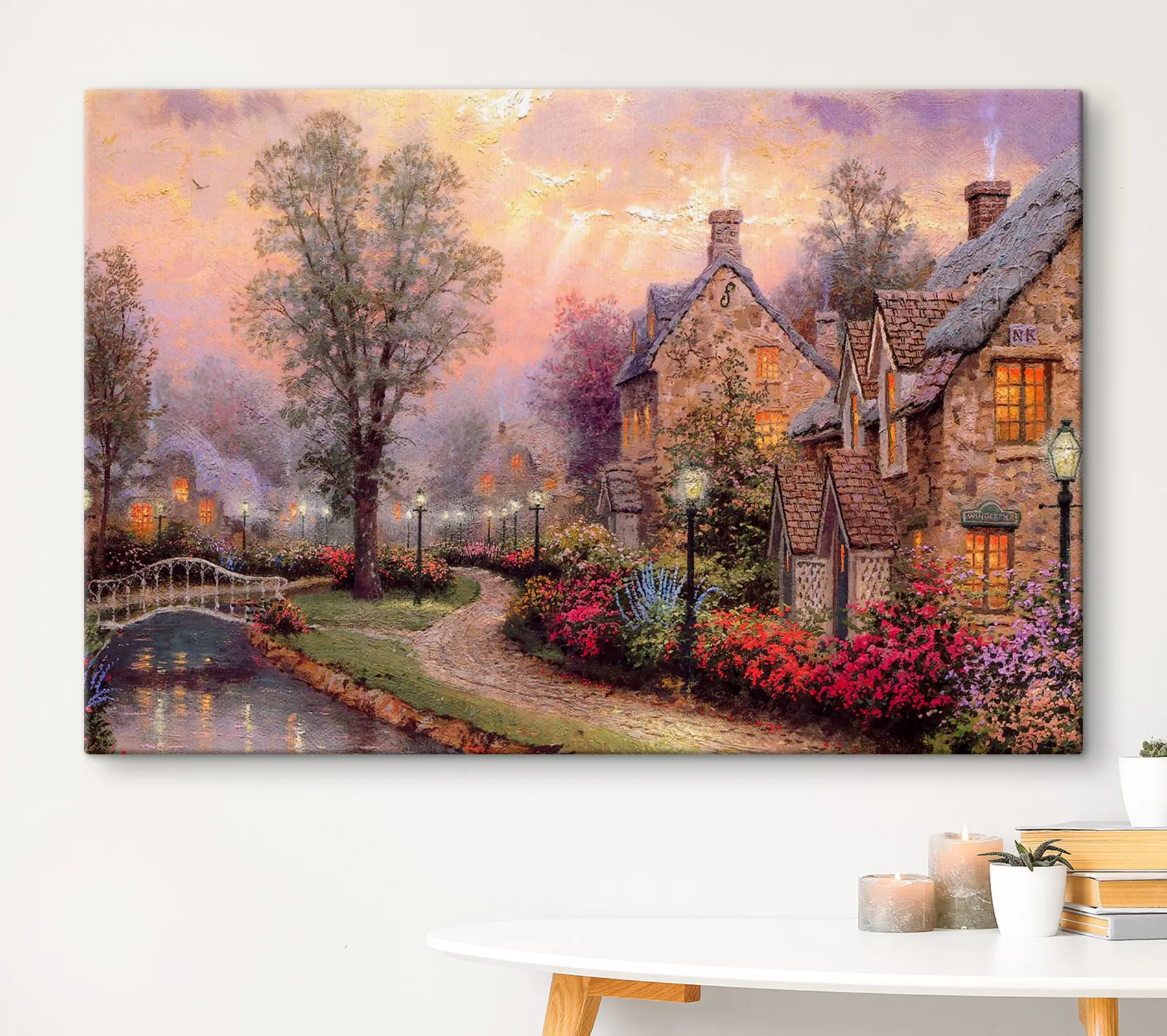 carta da parati Villaggio incantevole al tramonto, atmosfera serena nr. s19091