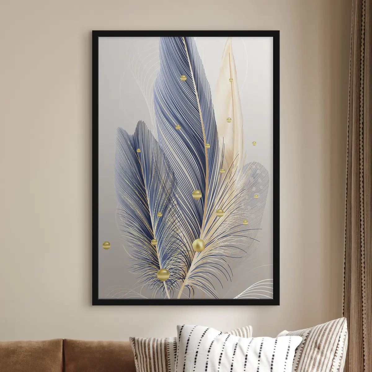 Poster Penne blu con perle f36325
