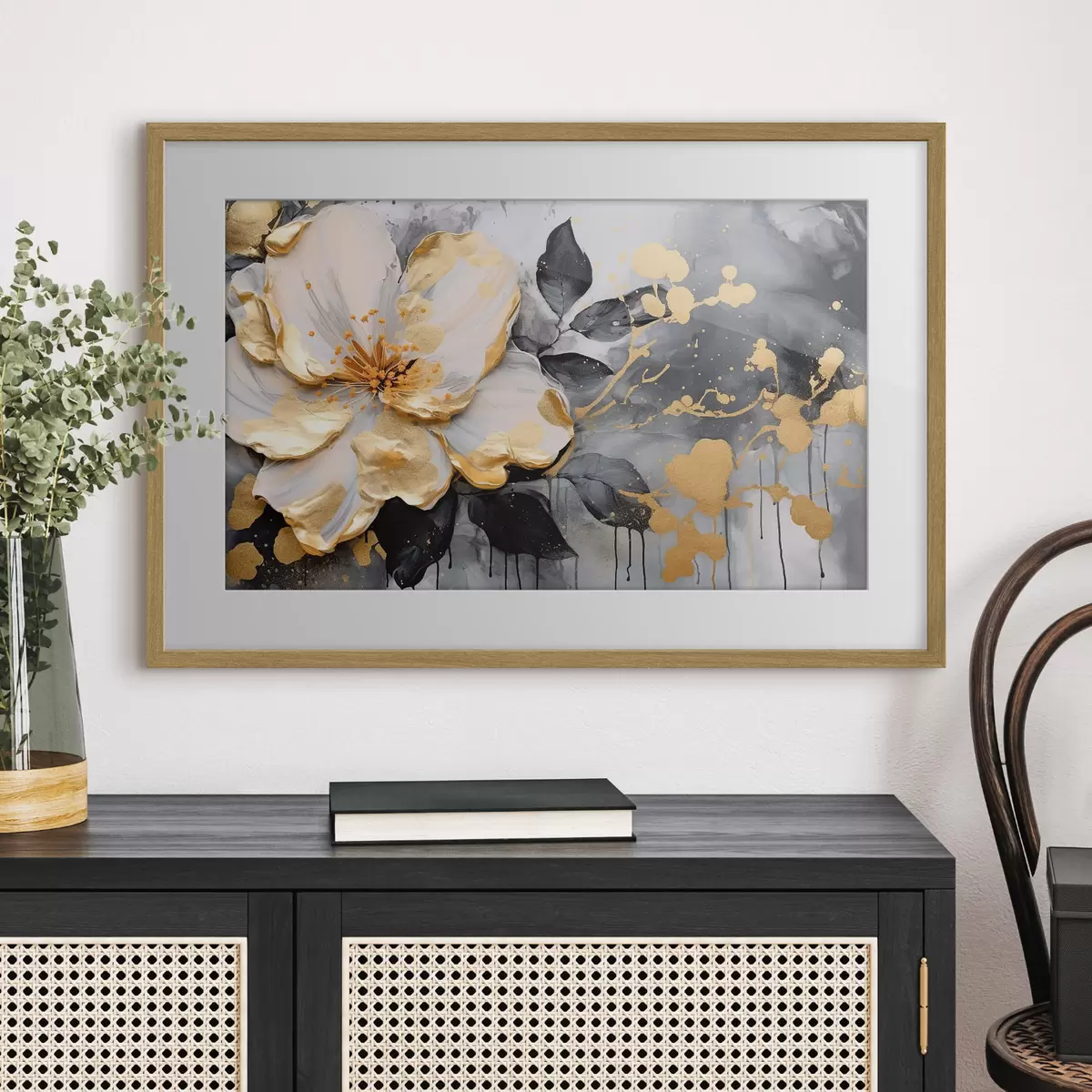 Poster Elegante design floreale con tonalità a contrasto f35528