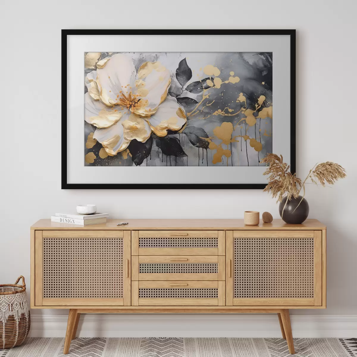 Poster Elegante design floreale con tonalità a contrasto f35528