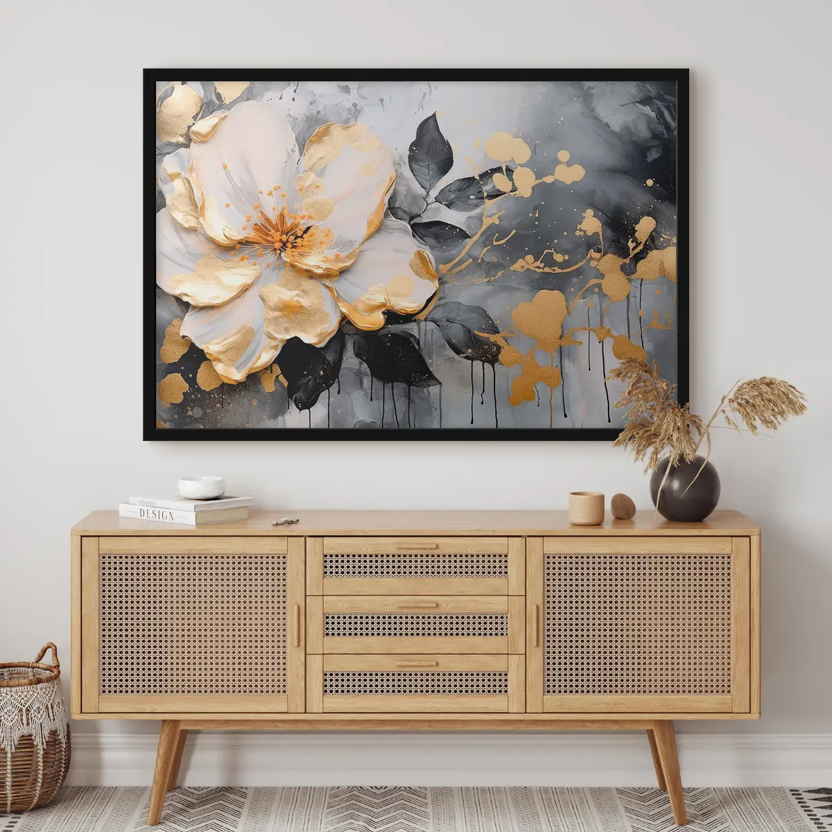 Poster Elegante design floreale con tonalità a contrasto f35528