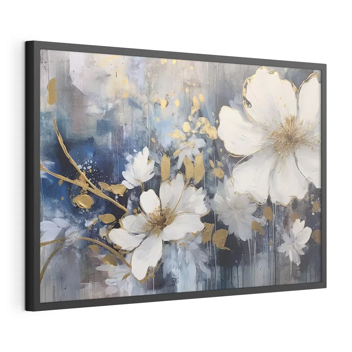 Poster Fiori bianchi, quiete blu f35526