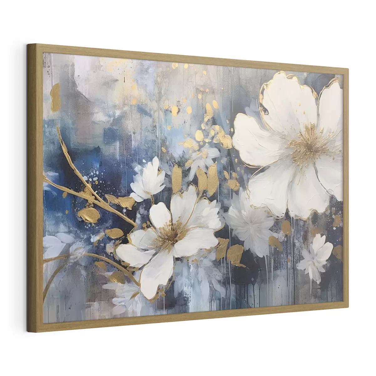 Poster Fiori bianchi, quiete blu f35526