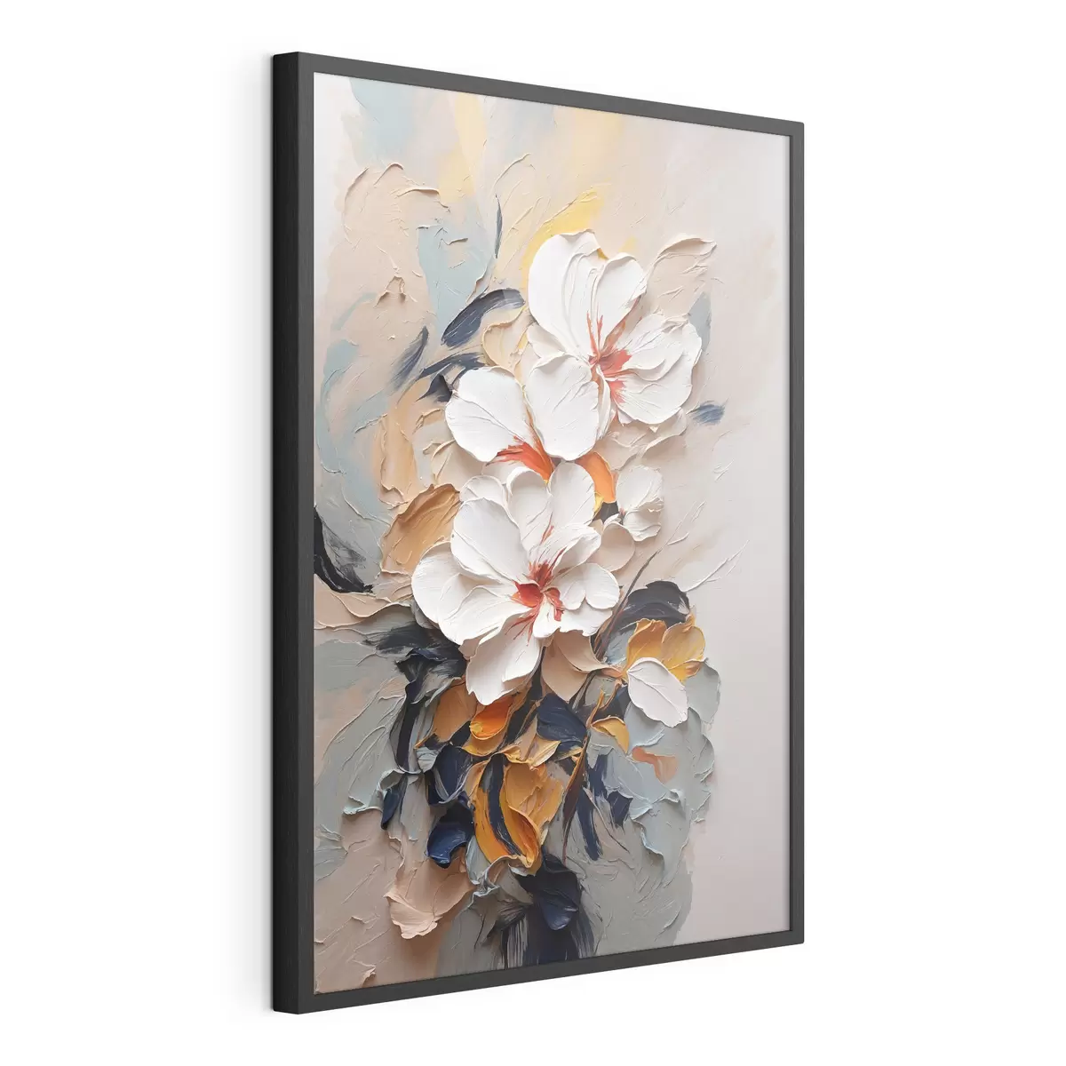 Poster Bellissimi fiori in un'opera d'arte strutturata f37330