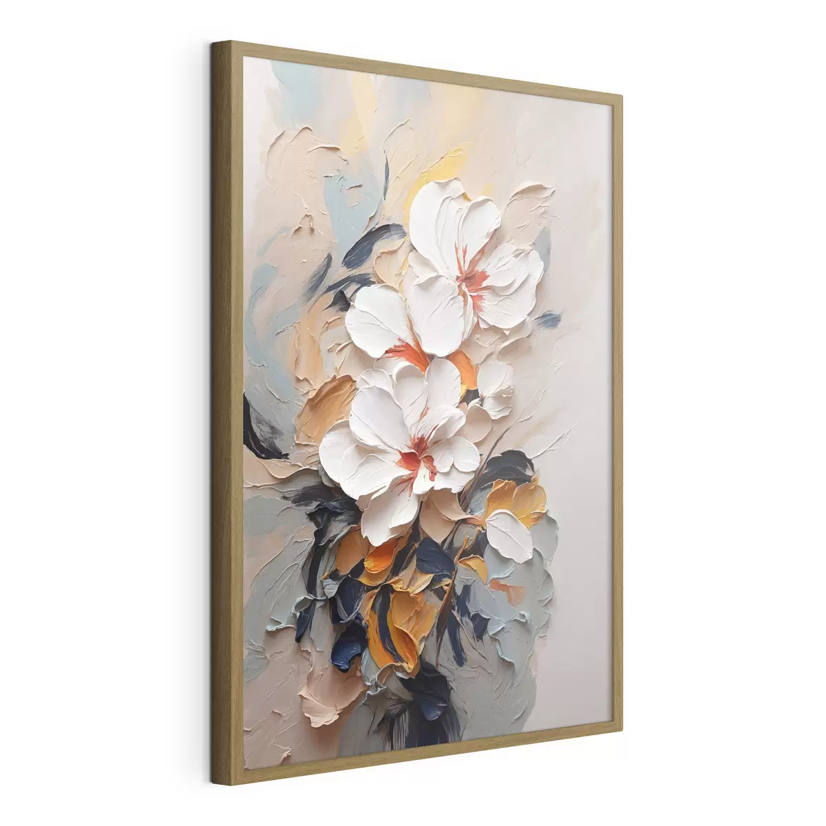 Poster Bellissimi fiori in un'opera d'arte strutturata f37330
