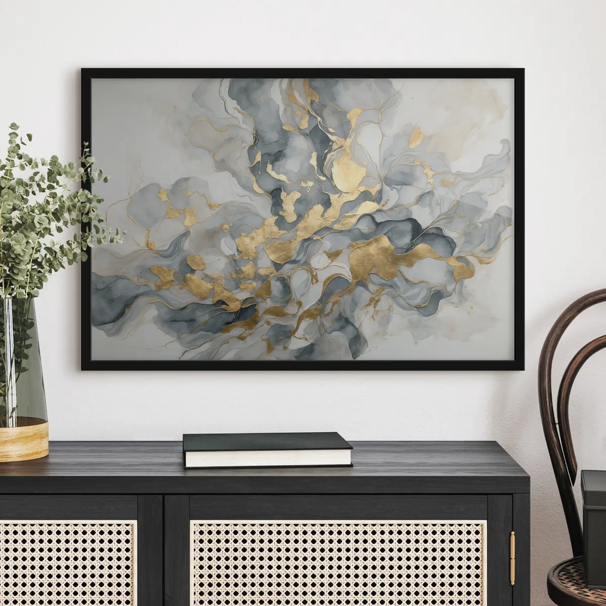 Poster Astrattismo in acquerelli blu f37331