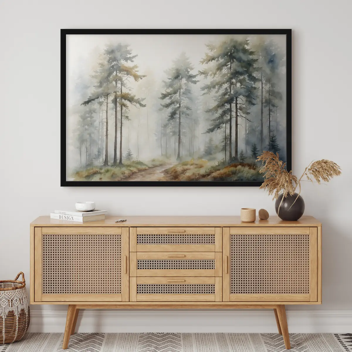 Poster Il sentiero nebbioso della foresta invita all'esplorazione f37338