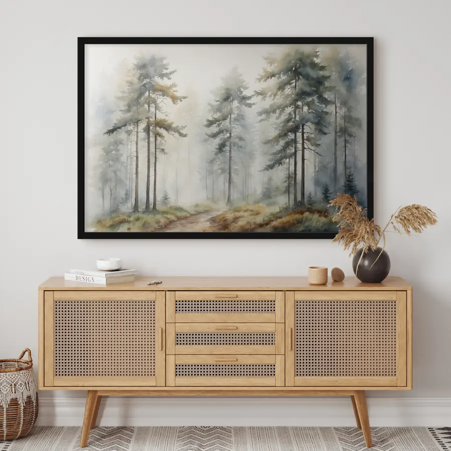 carta da parati Il sentiero nebbioso della foresta invita all'esplorazione nr. f37338