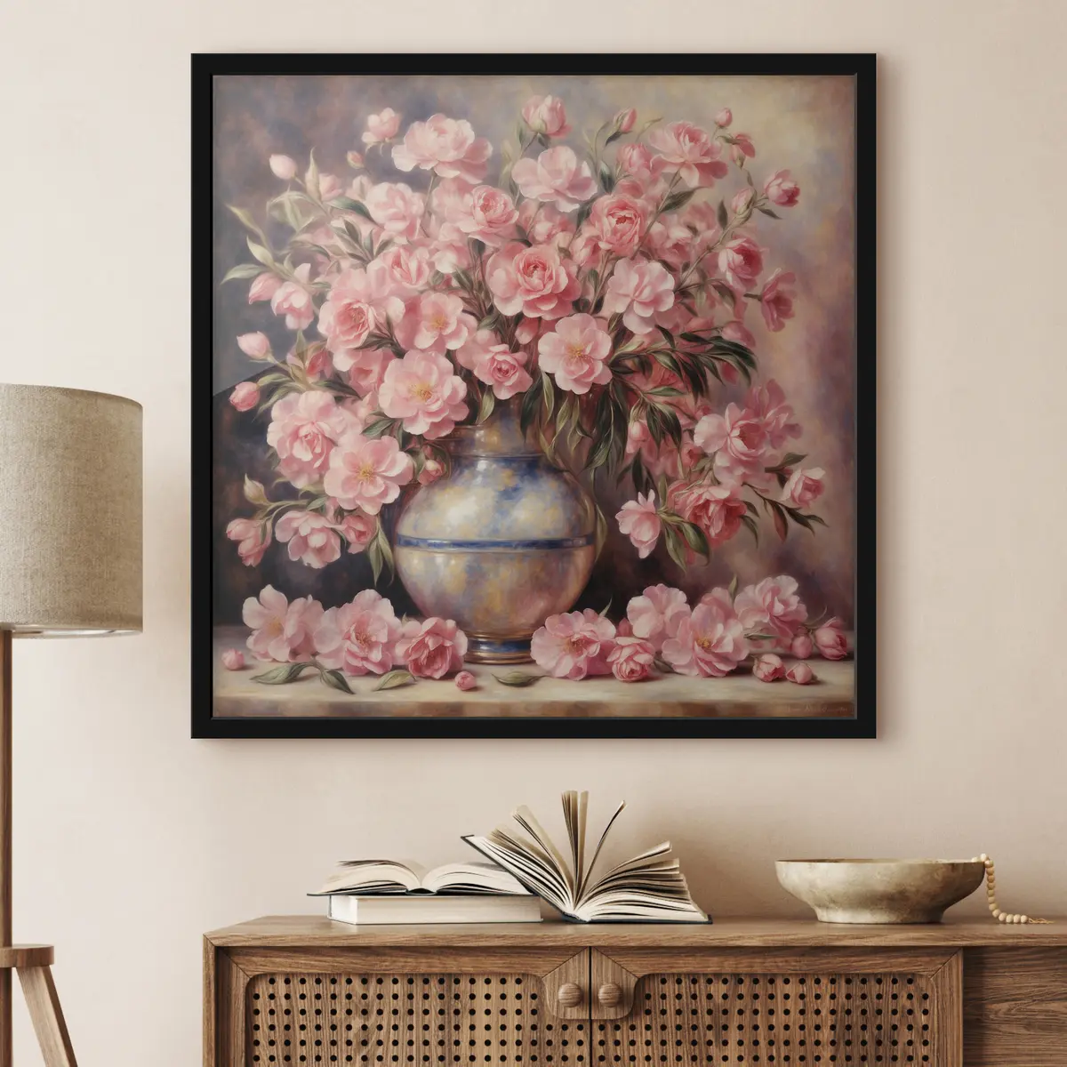 Poster Bouquet rosa nello stile di Auguste Renoir. f37438