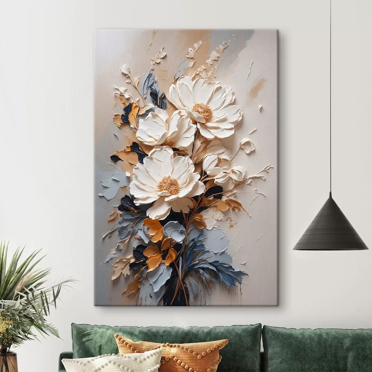 carta da parati Elegante rilievo floreale in toni tenui nr. s37327