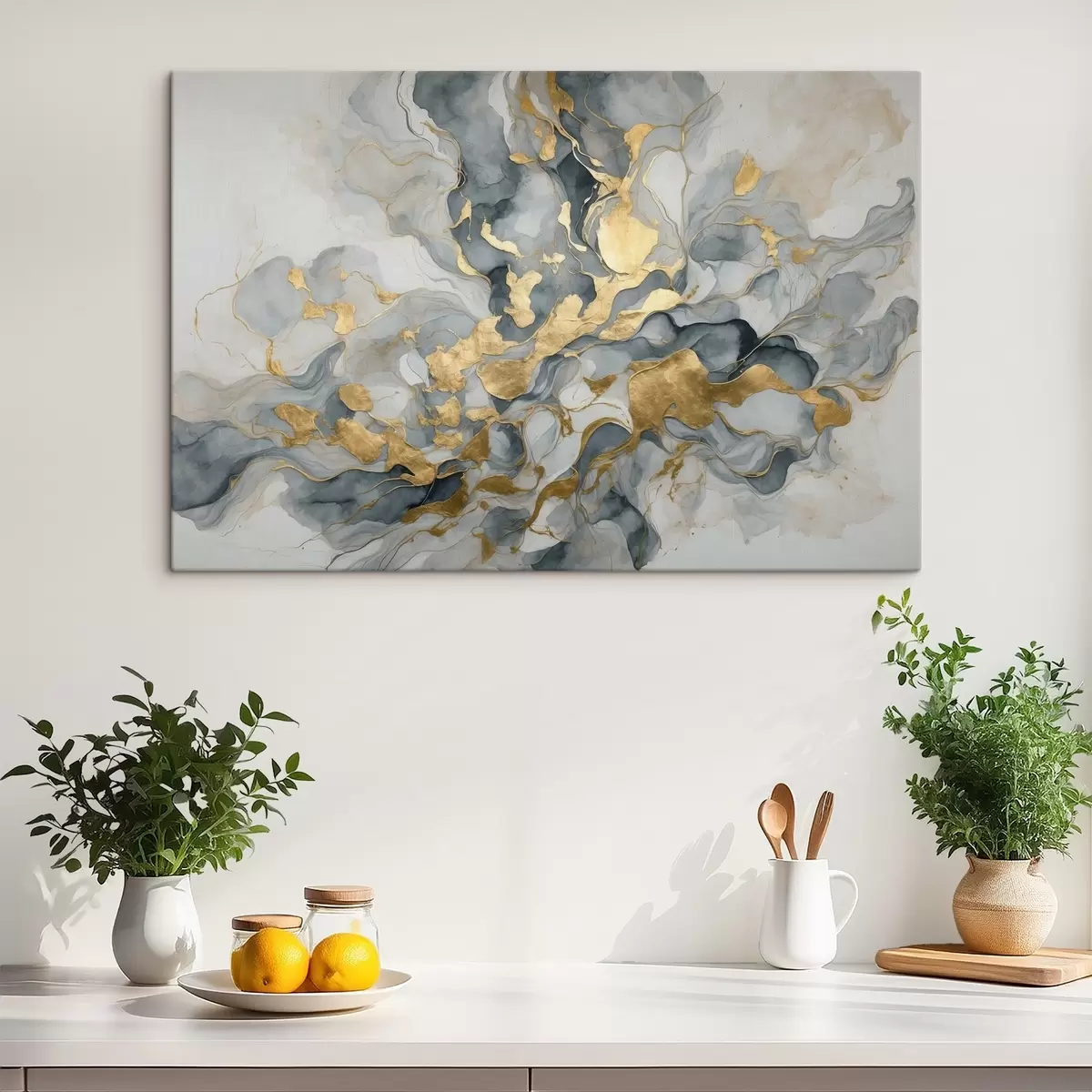 carta da parati Astrattismo in acquerelli blu nr. s37331