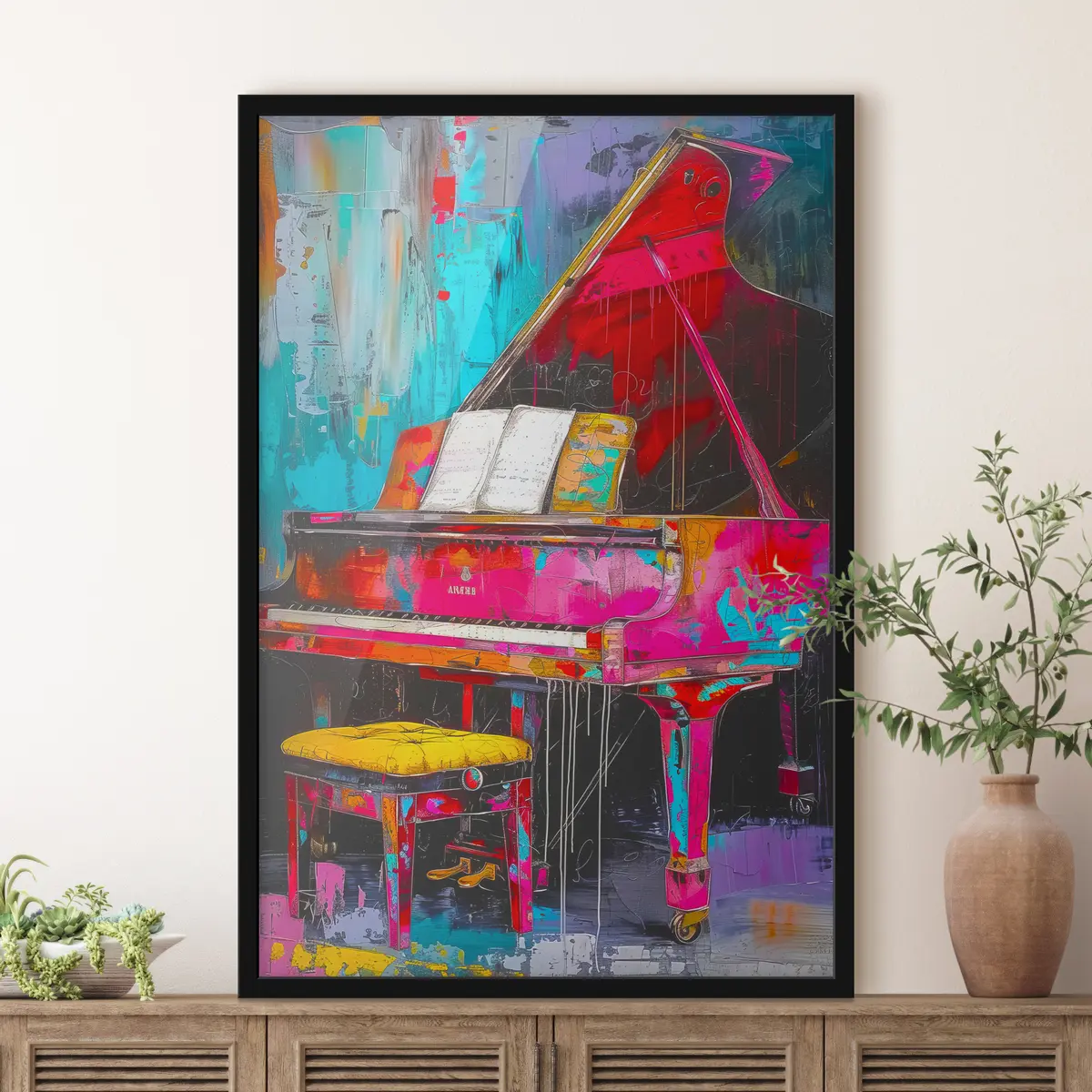 Poster Un pianoforte vibrante attende belle melodie f37458