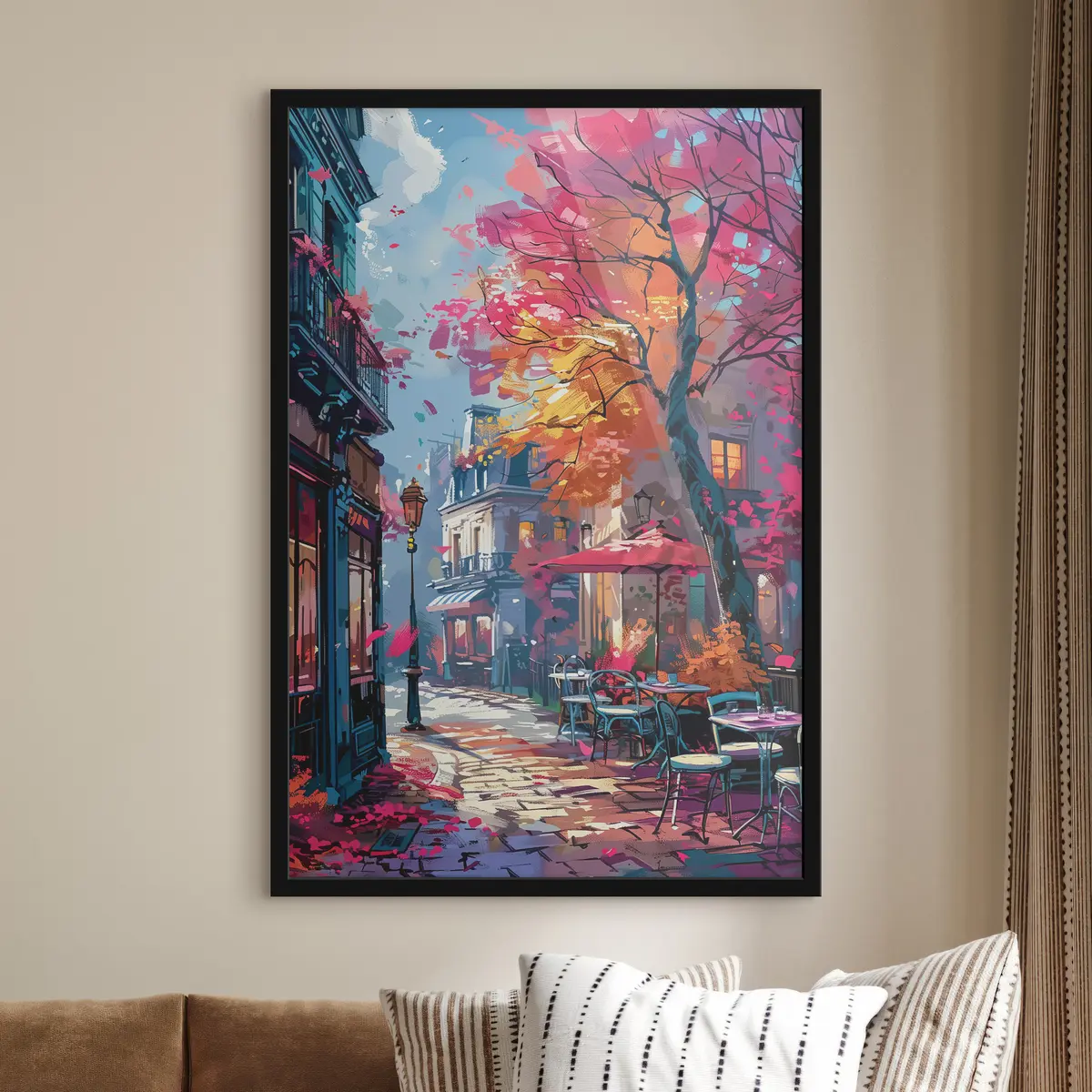 Poster L'affascinante scena di strada autunnale si svolge in modo meraviglioso f37459