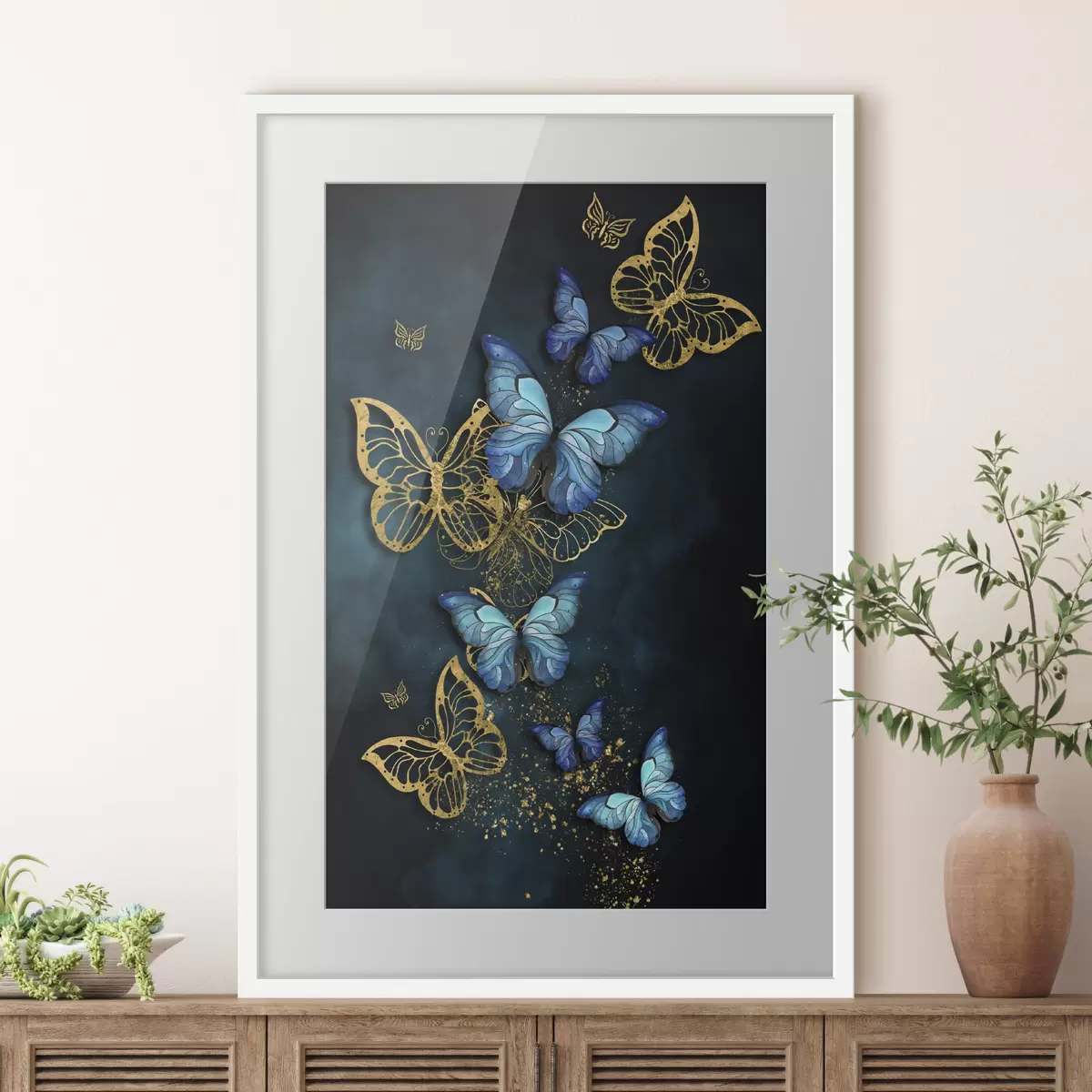Poster Eleganti farfalle in tonalità vivaci f37483