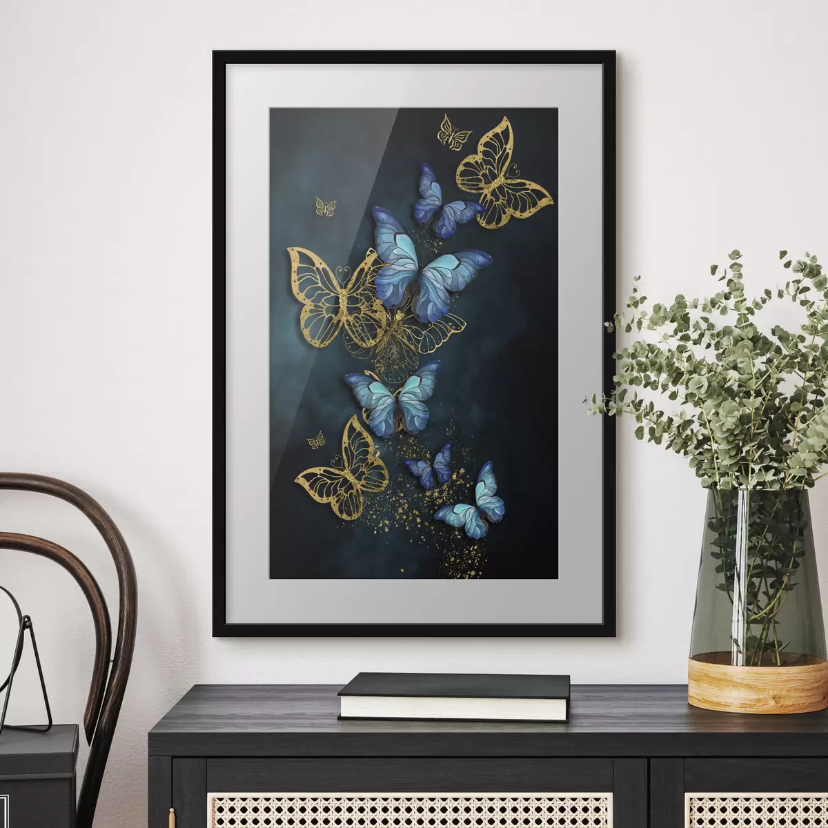 Poster Eleganti farfalle in tonalità vivaci f37483
