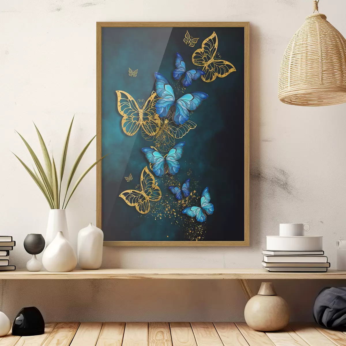 Poster Eleganti farfalle in tonalità vivaci f37483