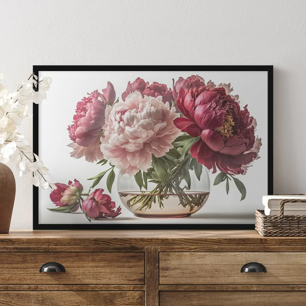 Poster Peonie vivaci in un'elegante composizione in vaso f37549